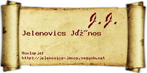 Jelenovics János névjegykártya